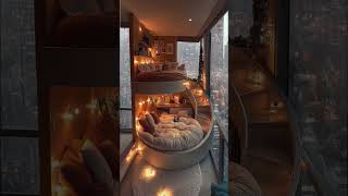 Beautiful two storey bedroom with cozy rainy vibes outside beautifulinteriors [upl. by Kapeed919]