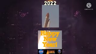 2022 Times Square Countdown Concept 10  NASA Space Shuttle Atlantis Countdown [upl. by Lloyd]