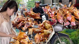 Oh my god this is the best market selling fresh dog meat in the North a controversial dish world [upl. by Hank]