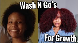 HOW I GREW MY NATURAL HAIR USING WASH N GOS  No Protective Styling 🙅🏽‍♀️ [upl. by Paulina]