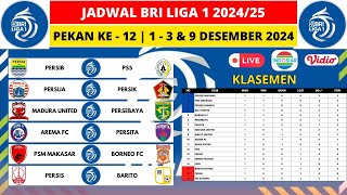 JADWAL BRI LIGA 1 2024 PEKAN KE 12  PSS vs PERSIB  PERSIJA vs PERSIK  BRI LIGA 1 202425 [upl. by Analos]