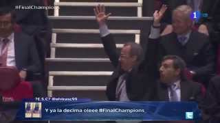 Extasis de FLORENTINO PEREZ con AZNAR  Final CHAMPIONS  REAL MADRID 41 ATLETICO [upl. by Jenilee]