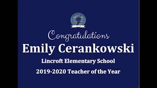 20192020 Lincroft Elementary School Teacher of the Year Emily Cerankowski [upl. by Crissy]