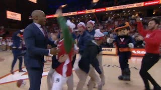 Virginia student drills halfcourt shot to win 18000  College GameDay  ESPN [upl. by Shelley]