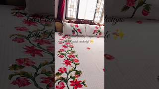 youtubeshorts Handmade painting on bed sheetbed sheet paintingRaunak creative life [upl. by Sisxela]