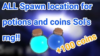 ALL potions and coins spawn locations sols rng [upl. by Mcallister]