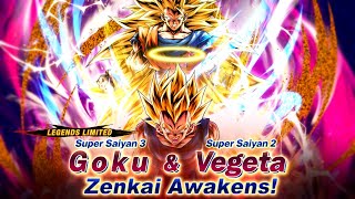 DRAGON BALL LEGENDS quotSuper Saiyan 3 Goku amp Super Saiyan 2 Vegetaquot Zenkai Awakening Trailer [upl. by Napas]