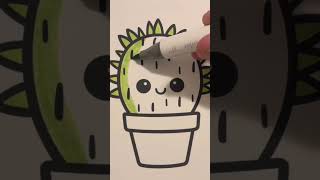 Color a Cactus coloring art shorts [upl. by Flavia484]