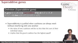 GTO702 Coalitional Game Theory Definitions [upl. by Eudo]