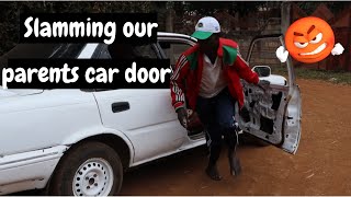 SLAMMING CAR DOOR PRANK ON PARENTSHILARIOUS [upl. by Gnoh730]