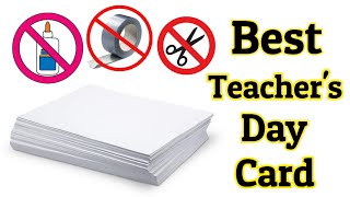 Best Teachers Day Card Idea Teachers Day Gift ideas Greeting Card For Teacher White paper craft [upl. by Bunny]