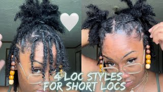 Loc styles for short locs  Loc styles for beginners  Starter Loc Styles 🤎 [upl. by Kcirrez473]