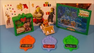 2009 SHREK THE HALLS FULL SET OF 4 HARDEES COLLECTIBLES VIDEO REVIEW [upl. by Templer]