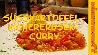 SüsskartoffelKichererbsen Curry  vegetarisches Rezept  indisches Rezept [upl. by Nulubez11]