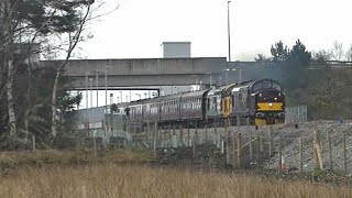 37676  37403 pass Inverness Airport Station with the SRPS Inverness Railtour 26th March 2023 [upl. by Aneehsar476]