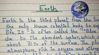 Essay on Earth  Short Note on Earth  English [upl. by Eido728]