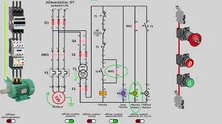 Schéma de démarrage direct dun moteur asynchrone triphasé [upl. by Damle]