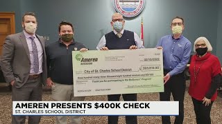 Ameren presents check to St Charles school district [upl. by Eadnus]