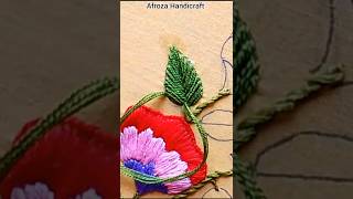 🪡🧵🌿 Hand embroidery leaf design shorts youtubeshorts reels short embroidery shortvideo [upl. by Sabir423]