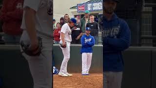 Dodgers Prospects Maddux Bruns warming up [upl. by Yevi640]