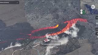 June 21 2024 Drone Tour of the Iceland Volcano Showing Berm Activity [upl. by Buckels]