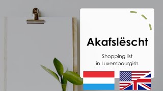 Akafslëscht Shopping list🇱🇺  🇺🇸🇬🇧  Luxembourgish A2 [upl. by Imak]