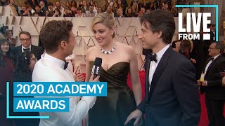 Greta Gerwig amp Noah Baumbach on Sharing Nominations…and a Baby  E Red Carpet amp Award Shows [upl. by Haveman]