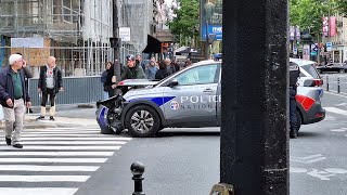 Léquipage dun van Police se présente pour assistance de collègues accidentés avec le 5008 [upl. by Ahcatan]