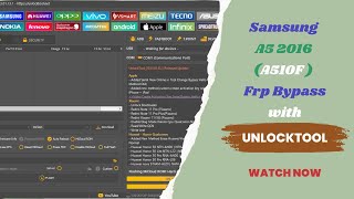 Samsung A5 2016 A510F Frp Bypass By Unlock Tool [upl. by Hodess]