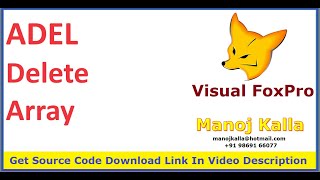 vfp adel array  How to delete array element  delete array item  working delete array [upl. by Ecissej]