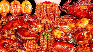 ASMR MUKBANG Spicy FLEX Seafood Boil Octopus Squid Crab Enoki Mushroom CookingampEating Korean 먹방 [upl. by Notxam]