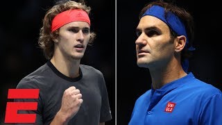 Alexander Zverev beats Roger Federer in semis at ATP Finals  Tennis Highlights [upl. by Aiuqenehs]