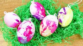 DIY Ostereier mit Nagellack  Eier mamorieren  Cooler Effekt für schöne Osterdeko  Frühling [upl. by Jose288]