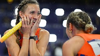 Femke Bol and Team Netherlands 🇳🇱 Interview Dutch TV OLYMPIC CHAMPIONS 2024 🇨🇵 4793 secs INSANE [upl. by David651]