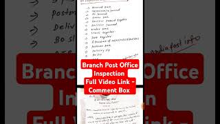 Branch Post Office Inspection gds indiapost [upl. by Nordek574]