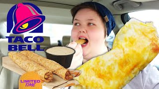 Taco Bell Mukbang  Trying the NEW Rolled Chicken Tacos Taquitos [upl. by Doug]