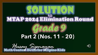 Solution to 2024 MTAP Elimination Round Grade 9  MTAP Review  Part 2 [upl. by Anurb]