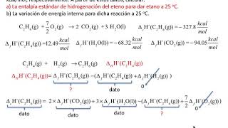 Ejercicio Uso de entalpías de formación y combustión para calcular la entalpía de una reacción dada [upl. by Oflodur]