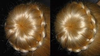 Frisuren mit DuttkissenDuttHochsteckfrisurDonut Hair Bun Updo HairstyleChignon TresséPeinados [upl. by Puklich]