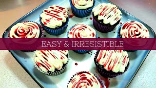 RED WINE CUPCAKE RECIPE  With Homemade Frosting and Red Wine Glaze [upl. by Llevel859]