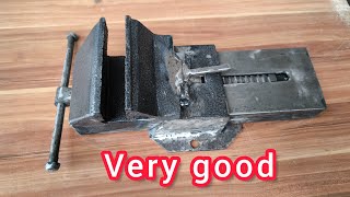 HOW TO MAKE BENCH VISE  DIY METAL BENCH VISE 2 [upl. by Yhotmit]