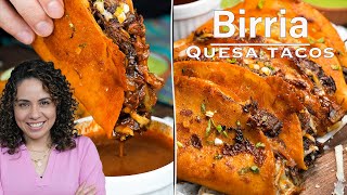 How to make BIRRIA QUESA TACOS  Instant pot recipes  Villa Cocina [upl. by Eenal844]