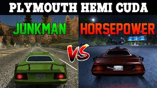 Junkman vs Horsepower  Plymouth Hemi Cuda  Need for Speed Most Wanted vs Carbon [upl. by Maxim]