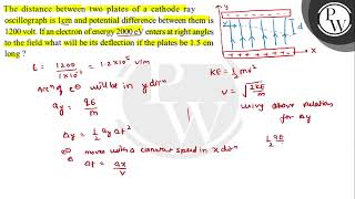 The distance between two plates of a cathode ray oscillograph is \ [upl. by Phillie]