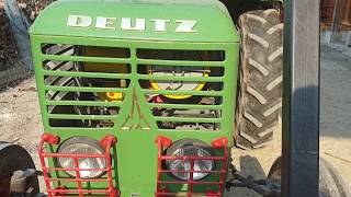 Entretient des ailettes de refroidissement dun tracteur Deutz 6006 équipé en forestier [upl. by Kravits]