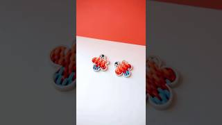 Bargello Earrings🥰 clay handmade earrings jewellery art diy fashion colors creative [upl. by Leahcimnaes226]