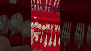 Sterling flatware set thriftytreasures preciousmetal vintagetreasures [upl. by Lynnea]