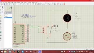 Interfacing of Relay and AC supply through AVR in ISIS Proteus [upl. by Sirkin]