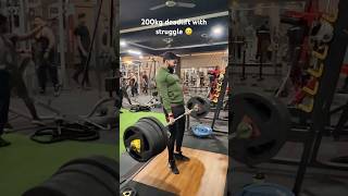 200kg deadlift with struggle and bad form 😢😢 deadlift conventionaldeadlift deadliftworkout [upl. by Nah942]