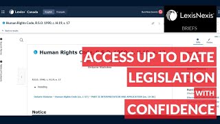 How do I know if legislation is up to date on Lexis Canada [upl. by Analrahc528]